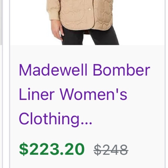Madwell Wool Quilted Bomber Jacket Sz. XS - Picture 3 of 9